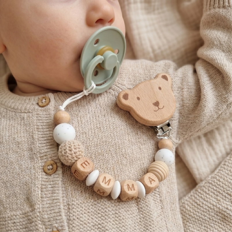Baby Products Gift - Kişiselleştirilmiş Emzik Klipsi Özel Ad Silikon