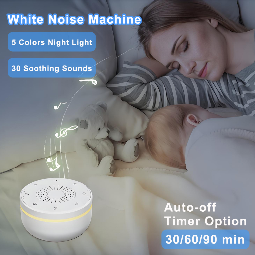 White Noise Machine Baby - Bebek Beyaz Gürültü Makinesi USB Şarj